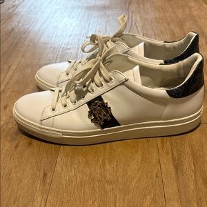 Roberto Cavalli White Sneakers with Gold Detail